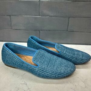 Birdies The Starling Blue Raffia Vegan Summer Woven Loafers In Size 10 Vacation